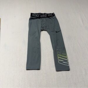 Nike Gray and Black Compression Tights